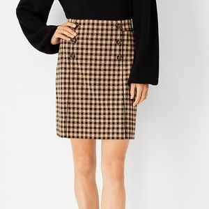 Petite Checked Sailor Button Mini Skirt